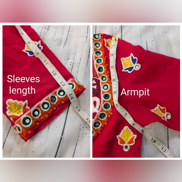 Vibrant Hot Pink and Orange Traditional Outfit For Navratri Garba - Picture 10 of 16